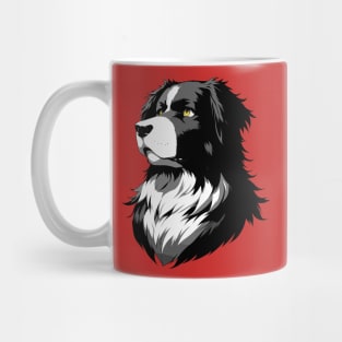 Stunning and Cool Caucasian Shepherd Dog Monochrome and Gold Portrait for Father's Day Mug